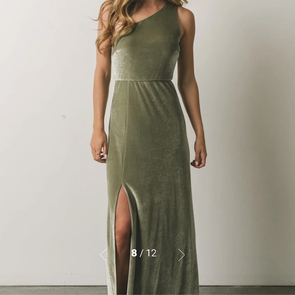 Tatiana One shoulder velvet maxi dress from Baltic Born
